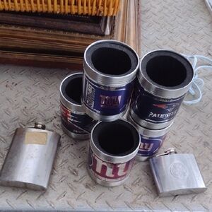 NFL Team Logo Can Holders and Flasks